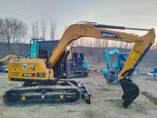 7 Tonnen verwendeter Sany SY75C Hydraulischer Bagger mit 0,12 ~ 0,32 m3 Eimerkapazität