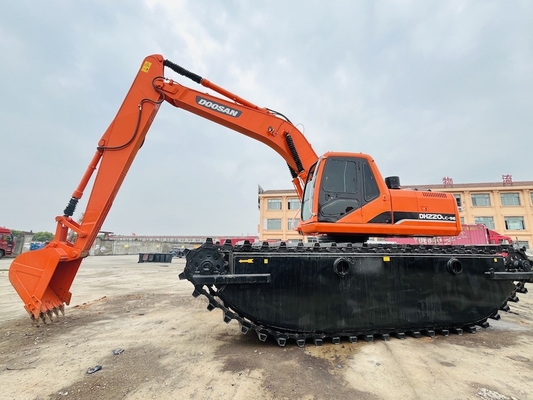 Doosan Gebraucht-Amphibienbagger DH220LC-9E mit 1 m3 Flussreinigungsmaschine Langstrecken-Boom Second-Hand-Bagger